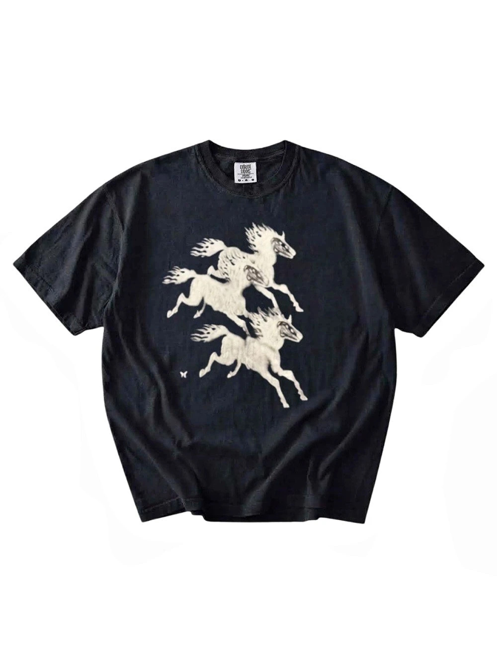 Comfort colors Black & White Horses Graphic Tee